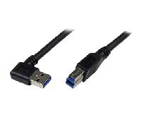 StarTech.com Cable 1m USB 3.0 Super Speed USB B Macho a USB A Macho Acodado en Ángulo a la Derecha - Negro