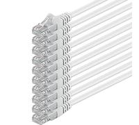 1m - blanco - 10 piezas - Cable de red Ethernet con conectores RJ45 CAT6 CAT 6 Cat.6 1000 Mbit/s