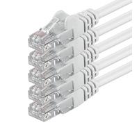 1m - blanco - 5 piezas - Cable de red Ethernet con conectores RJ45 CAT6 CAT 6 Cat.6 1000 Mbit/s