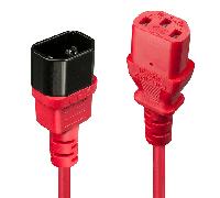 Lindy Cable de alimentación 30477 IEC C14 a C13 1 m Rojo