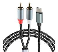 1M Cable 2RCA USB C, tipo C a RCA Auxiliar Coche Audio Estéreo Compatible con iPhone 16 15 Pro Max Huawei Samsung Galaxy Xiaomi Amplificador Home Cinema HDTV Proyector