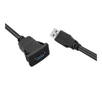 1M Cable de Enchufe USB 3.0 Montaje Al Ras de Coche Auto Cable de Extensión Macho A Hembra Línea de Audio Cuadrada de Panel de Tablero Para