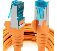 1m Cable de Red, Cable Ethernet y LAN SFTP PIMF Cat6a - transmite hasta 10 Gigabit por Segundo y es Adecuado para switches, routers, módems con Entrada RJ45, naranja - 1 pieza