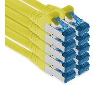 1m - CAT.6 - Cable de red Ethernet Gigabit Lan RJ45 CAT6 Cat6a 10Gbit/s - amarillo - 10 piezas
