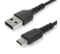 1M DURABLE USB 2.0 TO USB C CABLE BLACK ARAMID FIB ER