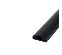 1M Floor Cord Cover Self-Adhesive Cord Protector Extension Wiring Duct Protector Electric Wire Slot Cable Concealer Manage Cable(Black)