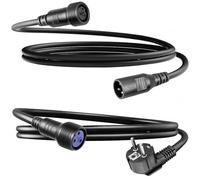 1m IP65 Cable Dmx Impermeable Conector a Controlador Dmx y 1m IP65 Cable Alimentación Impermeable con Enchufe Europeo a Par Led Exterior, Cable Conexiones Macho Hembra 3 Pin para Luz Dmx Al Aire Libre