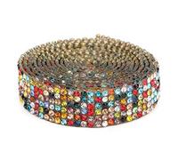 1m malla Rhinestone cadena de ajuste, DIY Artificial de cristal de malla de bandas Applique para el banquete de boda arreglos florales(7 colores)