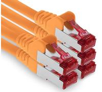 1m - naranja - 5 piezas - CAT.6 Ethernet LAN cable de red SET 1000 Mbit/s Patchkabel CAT.6 S-FTP PIMF compatible con CAT5 CAT6a CAT7 CAT8