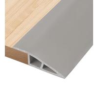 1M Perfil de Transición para Pisos PVC Tira de Umbral Tiras de Transición de Suelo Tapajuntas Suelo Adhesivo Tira Divisoria Puerta, Altura de Transición Inferior a 1.5 cm, Gris