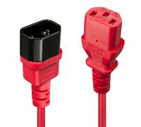 LINDY Cable de extensión 30478 IEC C14 a IEC C13 2 m Rojo