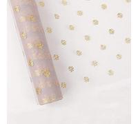 1M / Roll Wash Gold Wave Point Lace Mesh Flower Envoltura de regalos DIY Scrapbook Craft Paper Florists Suministros Material decorativo 50CM, Púrpura