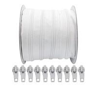 1M / Rollo Cremallera Continua Nylon 3#,con 3 Cursores Automaticos, Deslizadores de Metal, Costura, Manualidades, Para Coser, 3#(1M, 101)