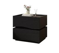 1M2nO3pK Mesita de Noche Mesita de Noche Madera sin asa, Mesa Auxiliar for Sala Estar y Dormitorio(Negro,Medio)