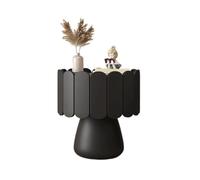 1M2nO3pK Mesita de Noche Mesita de Noche Redonda Madera, Mesa Auxiliar for Sala Estar y Dormitorio(Negro,Grande)