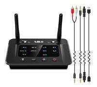 1Mii B03 Transmisor Receptor Bluetooth 5.3 para TV, Adaptador Emisor Audio Inalámbrico aptX LL/HD, con Salida/Entrada Óptica/RCA/AUX, Doble Enlace a 2 Auriculares Bluetooth, Estéreo, Largo Alcance 70m