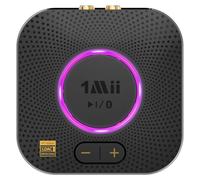 1Mii B06S+ LDAC Receptor Bluetooth 5.3 HiFi, Adaptador Audio Bluetooth con aptX Baja Latencia & HD, Salida RCA/AUX 3.5mm Jack, Control Volumen, 100ft Receptor de Largo Alcance para Estéreo Doméstico