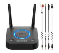 1Mii B06TX Transmisor Bluetooth 5.3 para TV a 2 Auriculares Bluetooth, Adaptador Audio TV con Control de Volumen, Entrada Óptica, Coaxial, AUX/RCA, aptX Baja Latencia/HD, Largo Alcance