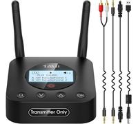 1Mii B06TX+ Transmisor Bluetooth 5.3 para TV, Adaptador Bluetooth Audio Entrada Óptica/AUX/Coaxial con Pantalla Fácil de Conectar con 2 Auriculares, Control de Volumen, aptX LL/HD, Largo Alcance
