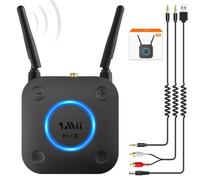 1Mii Receptor Bluetooth 5.3 HiFi, Adaptador Audio Bluetooth Control Volumen, Salida Óptica AUX 3.5mm, Coaxial, 3D Surround con aptX LL de Baja Latencia para Altavoces, Estéreo Hogar, Largo Alcance