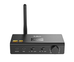 1Mii Transmisor HiFi Bluetooth receptor para TV, G de gran alcance, adaptador de audio inalámbrico con audiófilos DAC, LDAC, aptX HD/LL, pantalla OLED, salida RCA coaxial óptica, entradas -DS700