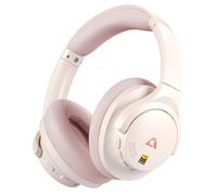 1Mii Y8+ Auriculares Inalámbricos Bluetooth Cancelación de Ruido Activa Híbrida, LDAC Hi-Res Audio, 75H de Reproducción, Personaliza EQ con App, Cómodos y Plegables Cascos Diadema - Beige Rosa