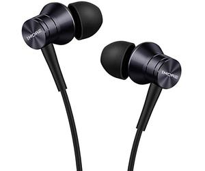 1More - Auriculares estéreo con micrófono y Mando a Distancia (Compatible con iOS y Android E1009), Color Negro, 10.9 x 6.4 x 0.3 cm