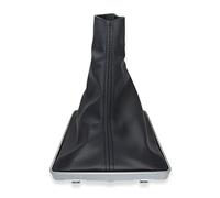 1neiSmartech Funda para palanca de cambios con marco plateado brillante (no mate), compatible con Opel Astra H 2004-2010, costuras negras, marco con clips integrados