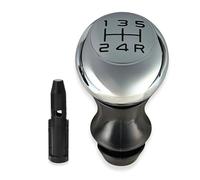 1neiSmartech Pomo para palanca de cambios de 5 marchas compatible con Citroen C3, C4, Picasso y compatible con Peugeot 106, 206, 407, Partner, color plateado de metal, incluye adaptador de barra