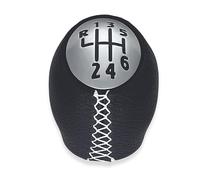 1neiSmartech Pomo para palanca de cambios de 6 marchas negro con costuras blancas, compatible con Renault Clio III, Twingo 2, compatible con Dacia Duster y otros modelos de coche, verificación de