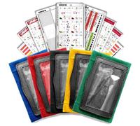 1NMORE - Pulseras de fútbol 7v7 con sistema de libro de jugadas, entrenador de muñeca de mariscal de campo para jóvenes, bandas de muñeca de fútbol con calcomanías de juegos y tarjetas de PVC