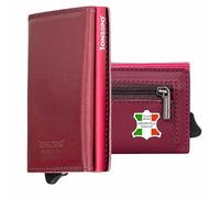 1ONESPO tarjetero mujer, Bordeaux Bordeaux Piel Piel Becerro Lleno Flor, MAGNETIC PRO, Contemporáneo