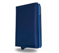 1ONESPO tarjetero mujer, Napa Azul Auténtica Piel Becerro Lleno Flor, MAGNETIC PRO, Contemporáneo