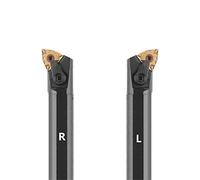 1P S16Q-MWLNR06/ S16Q-MWLNL06 CNC Herramienta de corte de torno, soporte de herramienta de giro interno para insertos de carburo WNMG0604, S16Q-MWLNL06, Negro, 1