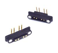 1Pair 2A Impermeable Curva magnética Pogo Pin Conector, 2Pin 3Pin 4Pin 5Pin Pogopin Male Female Spring Loaded DC Power Socket (4Pin)