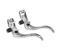 1Pair Bike Brake Lever, 24mm Aluminum Alloy Mountain Bike Disc Brake Bar Handle Level Bicycle Brake Handle Grip for Outdoor Cycling(Plata)