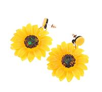 1pair Daisy Hoop for Women Resin Ear Adornments Fashion Flower Pattern Earrings Lady Jewelry Daily Chic Accessory