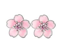 1pair Flower Earrings Sterling Dangle Jewelry Women Eye-Catching Pink Floral Present for Birthdays and Parties