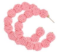 1pair Geometric Hoop Earrings Decorate Raffia Miss Vintage