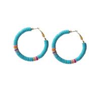 1Pair Shaped Hoop Earrings Polymer Clay Dangle Ear Accessories Women Summer Jewelry for Parties Beach and Everyday Wear