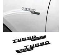 1Pair Turbo 4MATIC Logotipo Del Emblema Guardabarros Del Lado Etiqueta Para Mercedes Benz AMG W176 W169 A180 A200 A250 A209 A160 A45 W221 CLK GLE,Negro