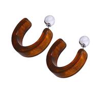 1Pair Vintage Resin Earrings Women Elegant Dark Coffee Ethnic Style Jewelry Daily Wear Special Occasions Easy to Match with Outfits Great Present for Loved Ones