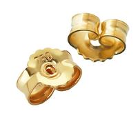 1Par de oro amarillo 750 de 18 quilates de oro de 7 mm para los pendientes de los tapones del oído pousettes oído tuerca cierre de mariposa 2083