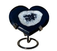 1pc 1.05-3.52oz black agate geode love heart home decoration accessories Gemstone Stone