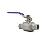 1PC 1-1/4" SS304 2-Piece Full Port Ball Valve BSPT Double Male Water Gas Oil Switch Adapter