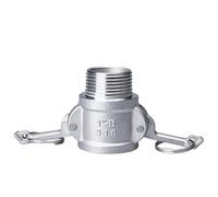 1PC 1/2 "3/4" 1 "304 Adaptador de conexión Camlock for aspersor de jardín de acero inoxidable con lengüeta Camlock de desconexión rápida for accesorios de bombas de manguera(B,1")