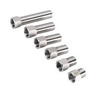 1pc 1/2" Female To Male Thread 304 Stainless Steel Socket Pipe Fitting Connector Length 32mm 40mm 50mm 60mm 70mm 100mm(1I2 BSP length 32mm)