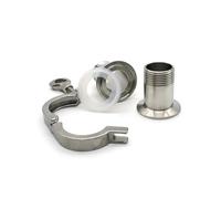 1pc 1/4“ 3/8” 1/2" 3/4" 1” 1-1/4” 2” Tri Clamp Cover Thread Ferrule Stainless Steel SS304 with Sillicon Gasket Pipe Fitting(DN50 x Ferrule 77.5)