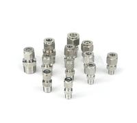 1PC 1/4" BSPT Male Fit Tube O/D 10mm 304 Stainless Steel Air Compression Union Fitting