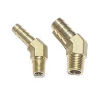1pc 10mm Hose Barb OD To 1/4" BSPT Male Thread Brass Pipe Fitting Elbow 45 Degree Connector Adapter